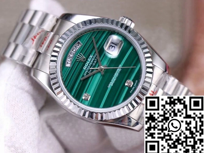 Malachite Green Date Dial Day 18038 Rolex President Diamond 0206